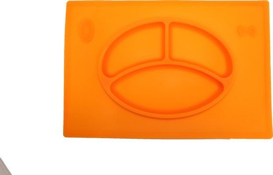 Anti-slip silicone 3D kinder Plate groot oranje | Kinderplacemat | By TOOBS