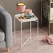 Merkloos / Sans marque Hanah Home Stijlvolle witte metalen koffietafel, 46 x 56 x 46 cm