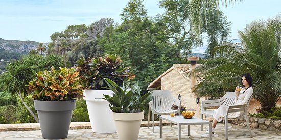 Intergard Bloembak plantenbak bloempot rond 80cm Groen Hout
