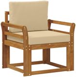 vidaXL - Buitensofa - Massief - Acacia - Hout - en - Polyester - Naturel