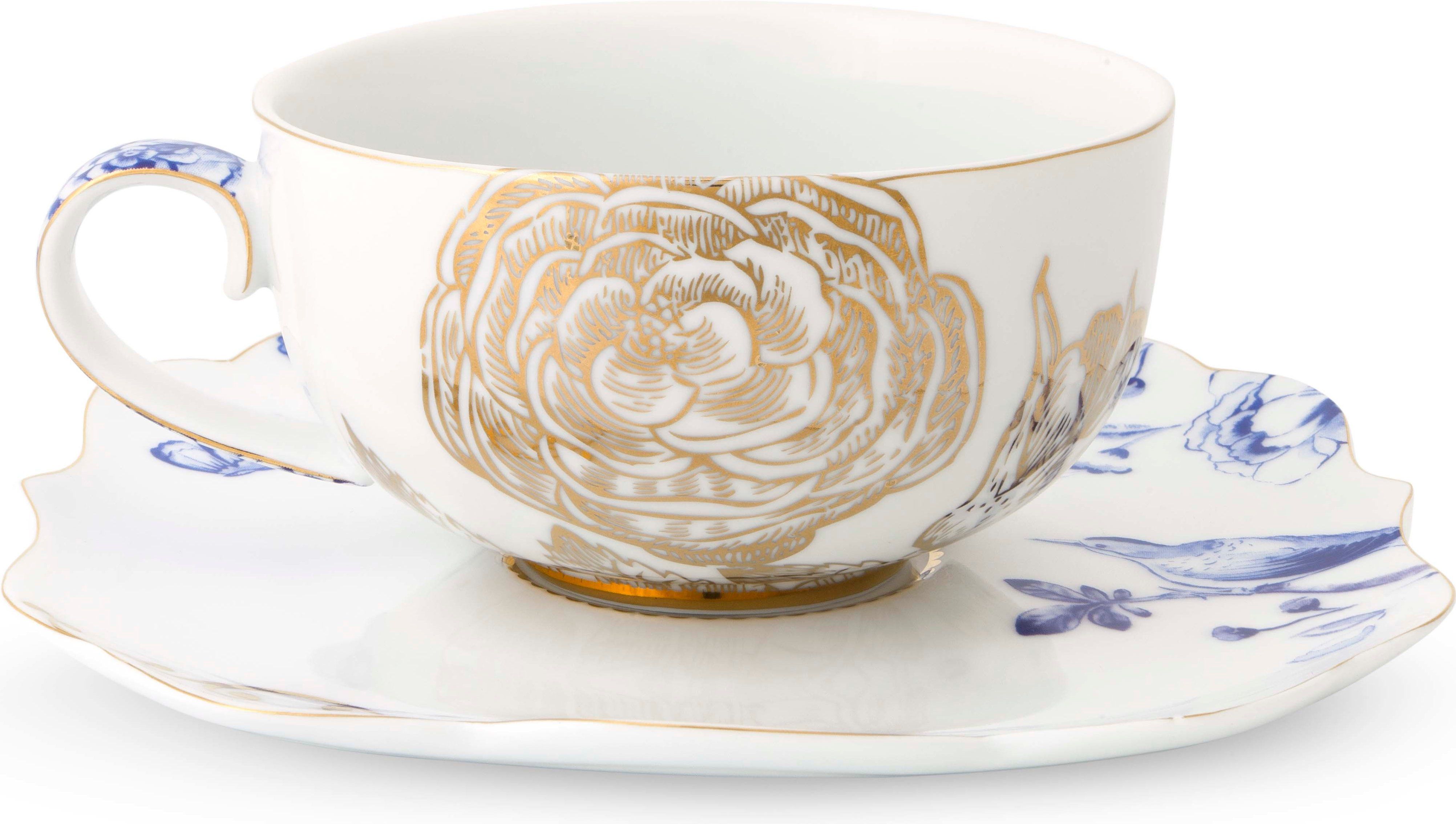 Pip Studio Royal White Theekop en Schotel - Wit