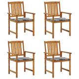 VidaXL Fauteuils de jardin 4 pièces avec coussins bois d'acacia massif