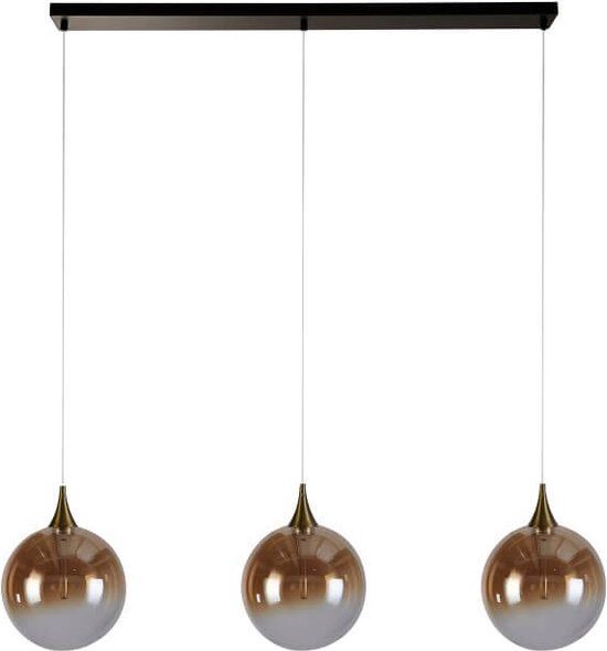 Searchlight Electric Searchlight 3-lichts hanglamp Alchemy amber glas - 76410-3BK