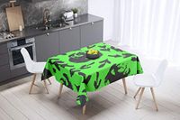 Bonamaison Tafelkleed, Anti-Mold, Sneldrogend, Waterdicht, 100% Polyester Tafellaken, Neon groene rook, 140 x 140 Cm - Ontworpen en Vervaardigd in Turkije