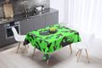 Bonamaison Tafelkleed, Anti-Mold, Sneldrogend, Waterdicht, 100% Polyester Tafellaken, Neon groene rook, 140 x 140 Cm - Ontworpen en Vervaardigd in Turkije