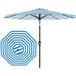 Parasol de jardin 2,7 m rayé bleu et blanc UPF 50+ à manivelle