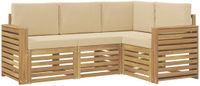 vidaXL - Buiten - bank - set - 4 - st - Wit - en - Beige - Polyester
