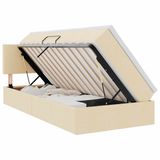 vidaXL Opbergbed met matras Crème 90 x 200 cm fluweel