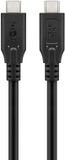 Goobay USB-C 3.2 kabel 60 W snellaadkabel 10 Gbits gegevensoverdracht (PD) / type C oplaadkabel Thunderbolt 3 & 4 datakabel/MacBook, iPad, HP, Dell / 2m / 74207