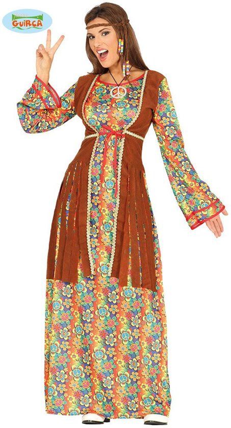 Guirca Dames kostuum - Hippie jurk lang - mt L