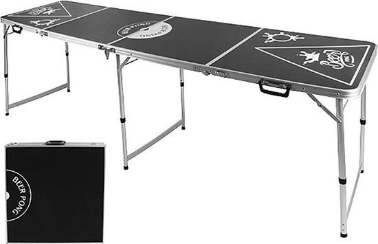 Hi Beerpong Tafel - Opvouwbaar en draagbaar - 240x64x54 cm - Zwart