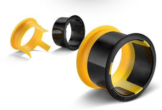 DEFENDER by Adam Hall EXA-TAPE® Ergo-Core DTEXACORE Plakbanddispenser Zwart/geel (Ø) 85 mm