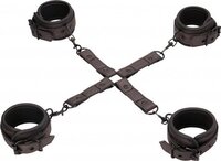 Ouch! Elegance Elegante Hogtie Set met Handboeien en Enkelboeien - Titanium Grijs