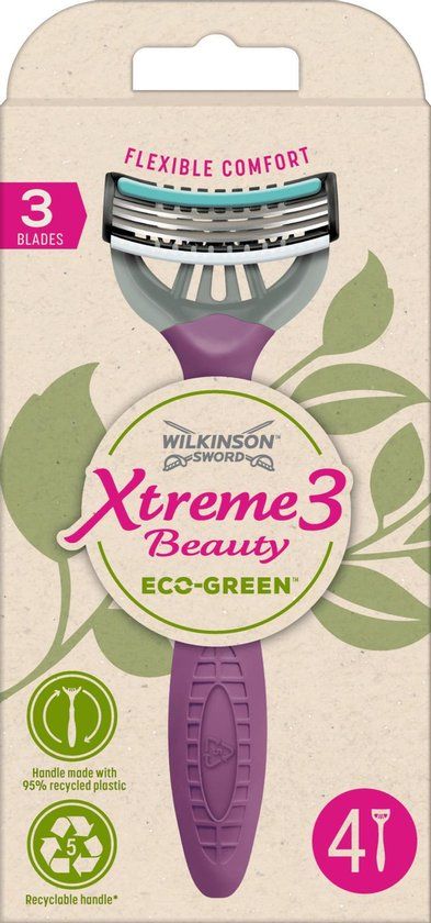 Wilkinson Xtreme3 Beauty Eco Green Wegwerpscheermesjes - 4 stuks