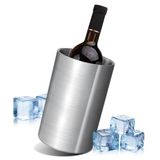 AiQInu 1,6 l wijnflessenkoeler, dubbelwandige wijnkoeler van roestvrij staal, Ø 12 cm, hoogte 19 cm, geschikt voor de meeste flessen, ideaal voor thuis of op reis