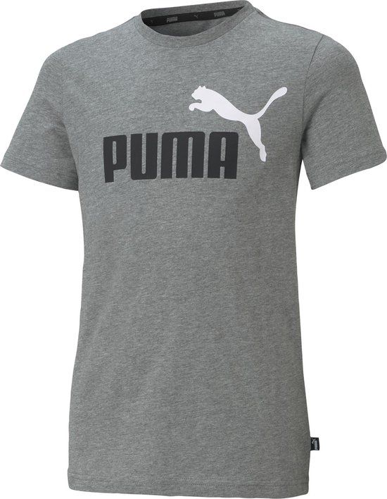 PUMA ESS+ 2 Col Logo Tee B T-shirt - Medium Gray Heather - Maat 140
