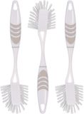 Brosse vaisselle avec boucle de suspension - 3x pièces - gris - 29 cm