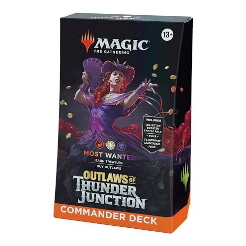 Magic: The Gathering Magic: The Gathering Outlaws of Thunder Junction Commander-deck: Most Wanted (deck met 100 kaarten, Collector Booster-promotiepakje met 2 kaarten + accessoires) (Engelse Versie)