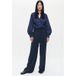 ZENGGI Chemise à Manches Bouffantes en Popeline Bleu Nuit