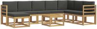 vidaXL - Hoek loungeset - Acacia hout - Wit en antracietkleurig