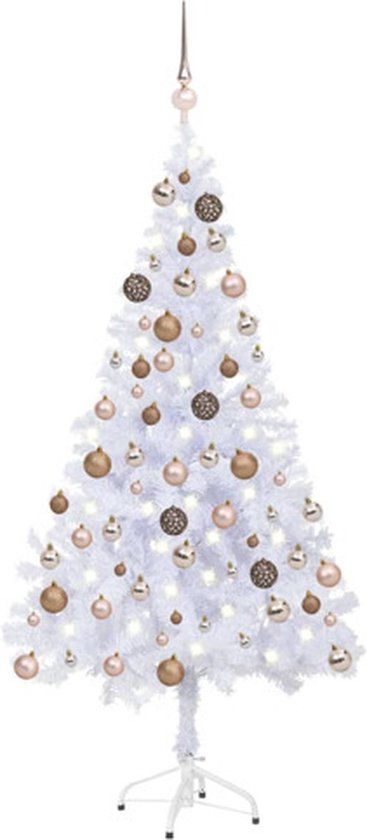 vidaXL Kunstkerstboom met verlichting en kerstballen 380 takken 150 cm