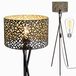 Lampadaire sur trépied, dimmable, E27 LED, noir/or, 148 cm