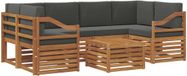 vidaXL - Bank loungeset - 6 zitplaatsen - Acacia hout - Natuurlijk en antraciet