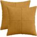 vidaXL Kussensloop 2 stuks ALMELO Geel 45 x 45 cm corduroy