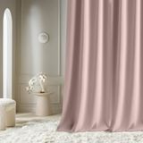 ROOM99 Aura gordijn met plooiband, 140 x 300 cm breed x hoogte, verduistering, schuifgordijnen, decoratief, modern gordijn, woonkamer, slaapkamer, poederroze