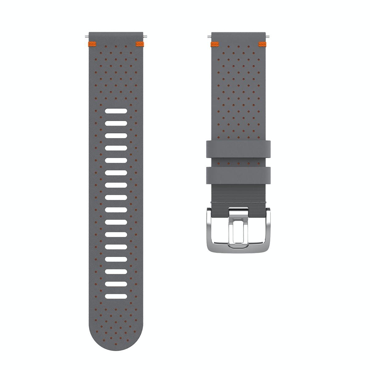 Polar Wrist Band Perforated Leather 22mm Grey