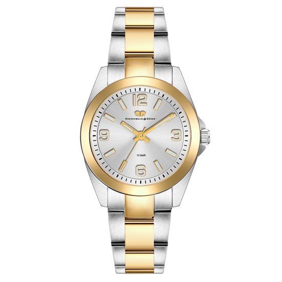 Rhodenwald & Söhne Majestia Dameshorloge - Zilverkleurig/Geelgoud - Stalen Band - 38mm