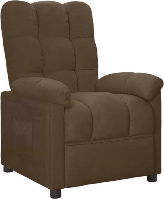 vidaXL Fauteuil verstelbaar stof bruin
