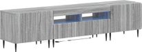 vidaXL 3-delige LED TV-kast ZWOLLE Grijs Sonoma Bewerkt hout