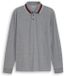 Tom Tailor - Piqué-poloshirt met lange mouwen en logo-print - Maat XL - navy white two tone pique