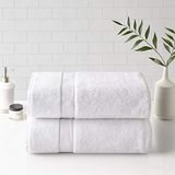Madison Park - Handdoekenset van 100% katoen, 800 g/m², absorberend, sneldrogend, hotel- en wellnesskwaliteit, badhanddoeken, 86,4 x 172,7 cm, wit, 2 stuks