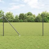 vidaXL Euro-hek met grondpennen 10 x 1,2 m PVC-coated staal grijs mesh