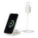 Amazon Basics MagSafe-compatibel max. 25W Snel Opladend Qi2.2-gecertificeerd 2-in-1 Draadloos Oplaadstation, Opvouwbare Standaard voor iPhone 17/16/15/14/13/12, AirPods, met max. 45W Adapter, Wit