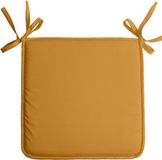 Merkloos Stof Textile Home stoelkussen - okergeel - 38 x 38 x 3 cm