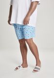 Urban Classics Badehose Pattern Swim Shorts Lightblue/Ice-XXL