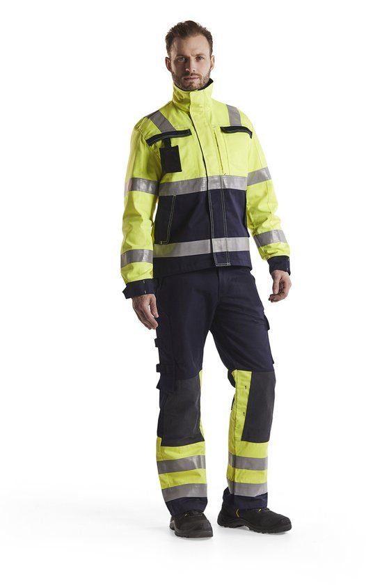 Blåkläder Multinorm werkbroek 1478-1514 - Marine/High Vis Geel - C48