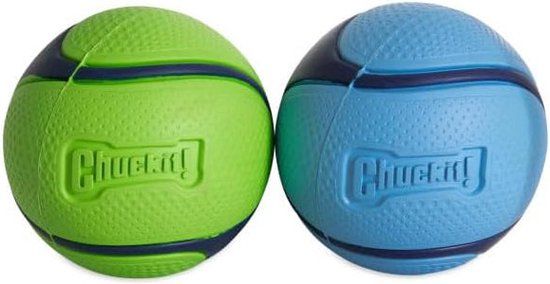 CHUCKIT! Sniff Fetch Ball - Bacon/Pindakaas - Blauw - Medium - 2 stuks