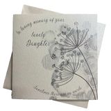 WHITE COTTON CARDS WB1Dau rouwkaart "paardenbloem", handgemaakt, voor bijleidingfeesten