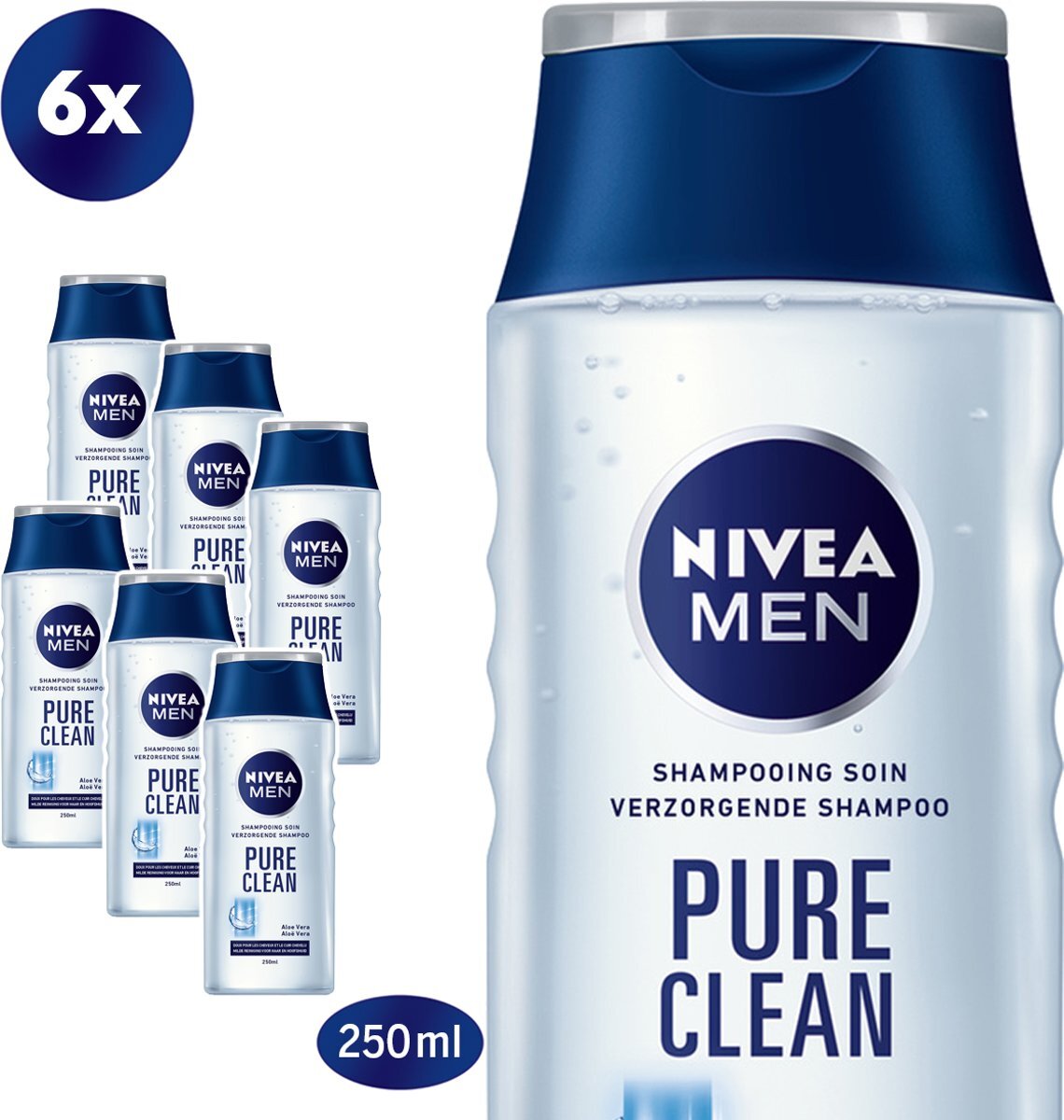 Nivea MEN Pure Impact 6 x 250 ml Voordeelverpakking Shampoo