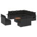 vidaXL Loungeset met Kussens, Poly Rattan, Zwart