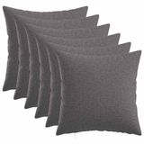 vidaXL Kussensloop 6 stuks Lichtgrijs 35 x 35 cm Katoensatijn