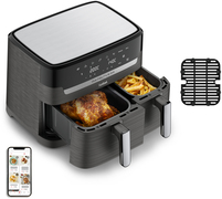 Tefal EY905B Easy Fry & Grill Dual EY905B 8.3L XXL heteluchtfriteuse met dubbele lades grijs