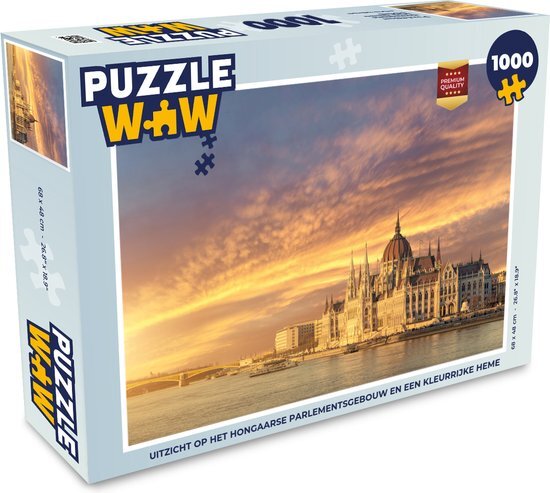 MuchoWow Puzzel Uitzicht op het Hongaarse parlementsgebouw en een kleurrijke hemel - Legpuzzel - Puzzel 1000 stukjes volwassenen