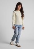 Minoti Trui Meisjes Gebreid met Boothals - Viscose - Crème