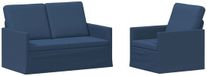 vidaXL Canapé 2 places Bleu Tissu