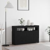 vidaXL Dressoir Zwart Eiken 116 x 30 x 75 cm Bewerkt Hout